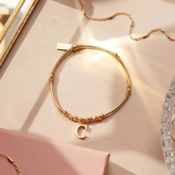 Gold Iconic Initial Bracelet - Letter C