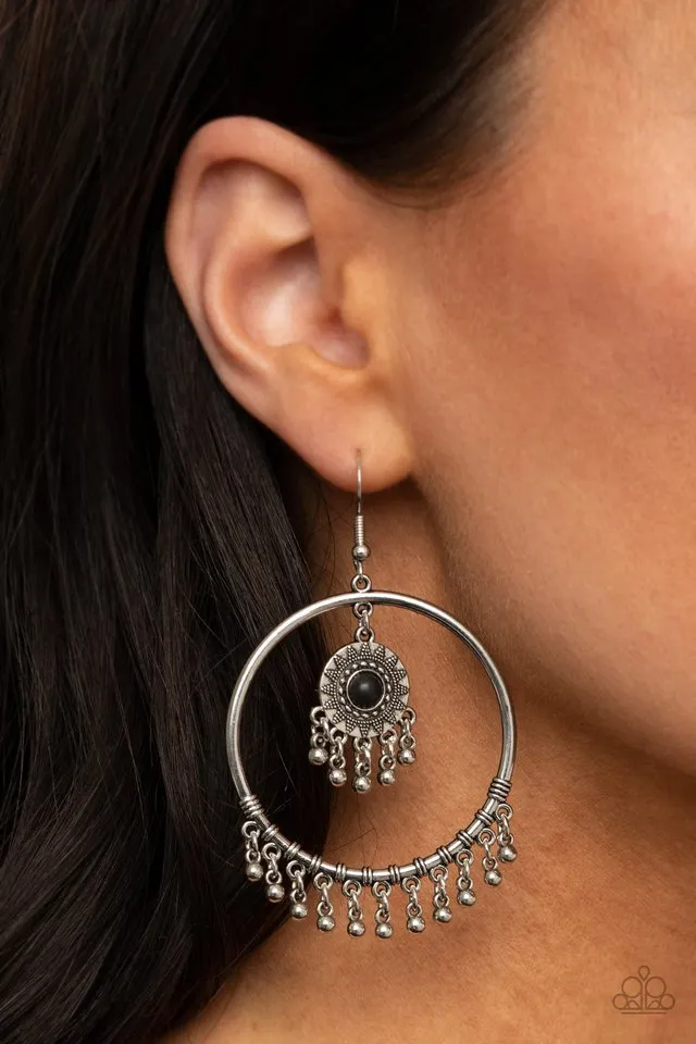 Paparazzi Earring ~ Sunny Equinox - Black