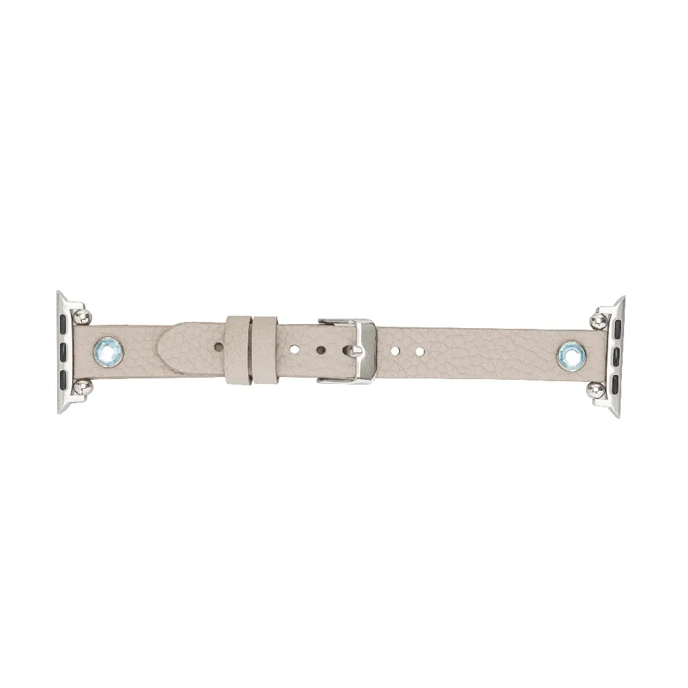 Slim Beady Leather Band for Apple Watch